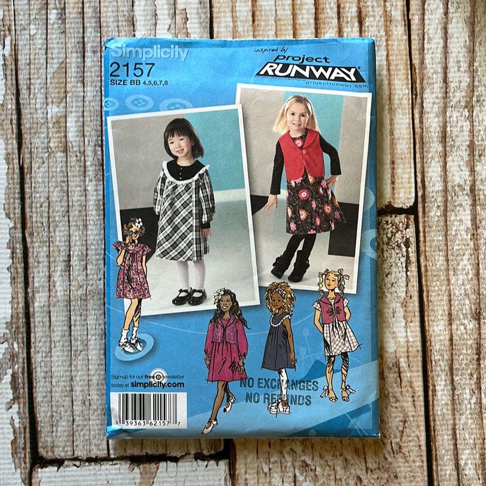 Simplicity Project Runway Uncut Sewing Pattern